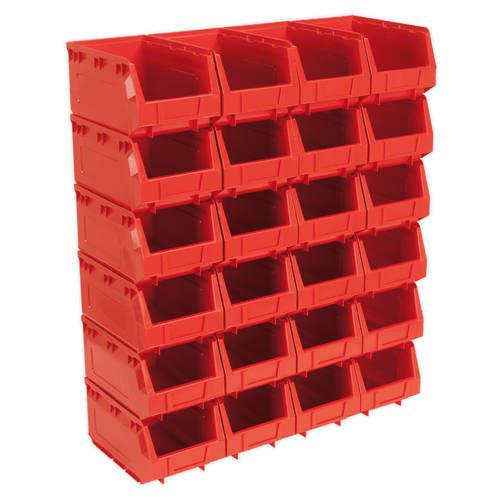 Plastic Storage Bin 150 x 240 x 130mm - Red Pack of 24 (TPS324R)