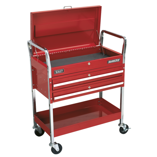 Trolley 2-Level Heavy-Duty with Lockable Top & 2 Drawers (CX1042D)