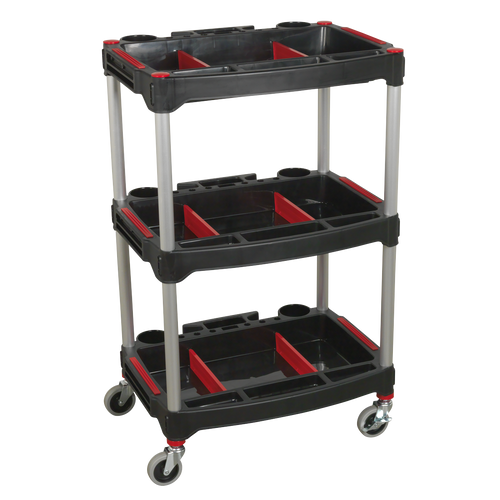 Workshop Trolley 3-Level Composite with Parts Storage (CX313)