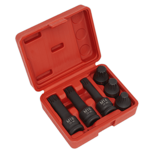 Impact Spline Socket Bit Set 6pc 1/2"Sq Drive (SX052)