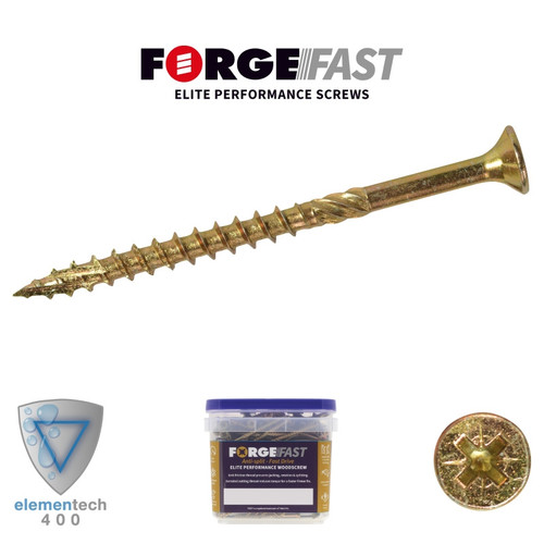 ForgeFast Elite Fast-Start Woodscrews - Tub (1600) - 4.0 x 25mm