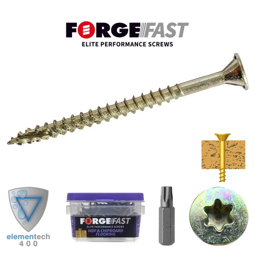 ForgeFast Elite MDF & Chipboard Flooring Screws - Tub (200) - 4.2 x 55mm