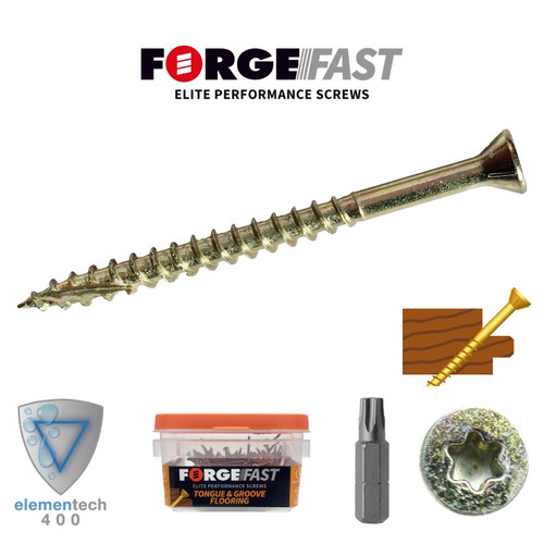 ForgeFast Elite Tongue & Groove Flooring Screws - Tub (200) - 3.5 x 45mm