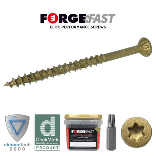 ForgeFast Elite Low-Torque Decking Screws - Tan - Tub (600) - 4.5 x 50mm