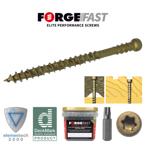 ForgeFast Elite Low-Torque Reduced Head Decking Screws - Tan - Tub (600) - 4.5 x 50mm