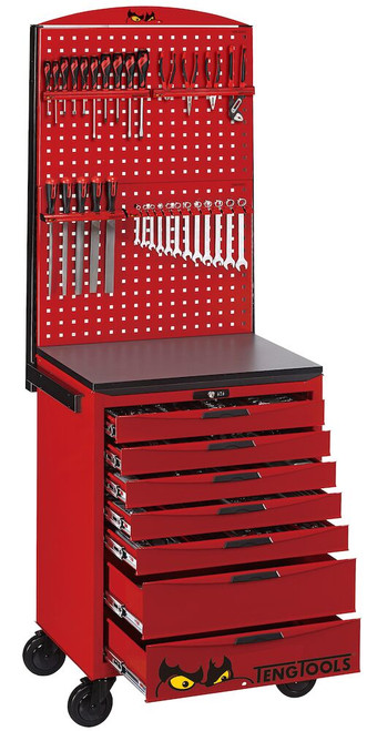 Teng Tools TCMM545N 26" Pro Cabinet Workstation Tool Kit 545 Pieces RED
