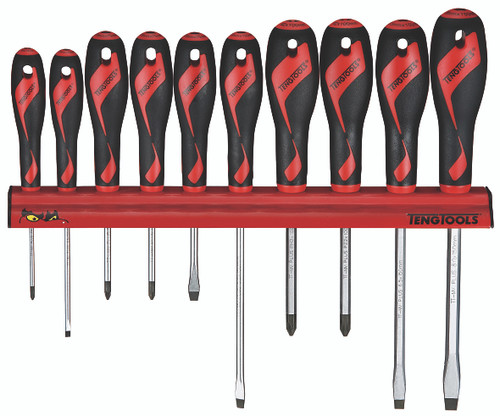 Screwdriver Set 10 Pieces Wall Rack