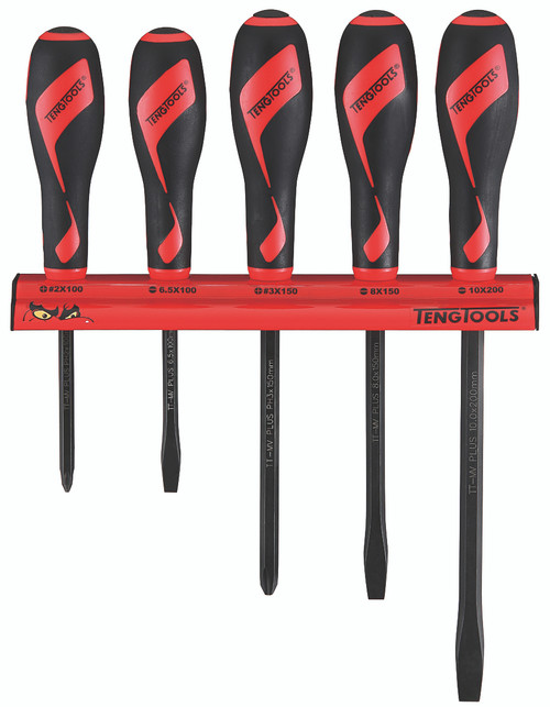 Screwdriver Set 5 Pieces Wall Rack