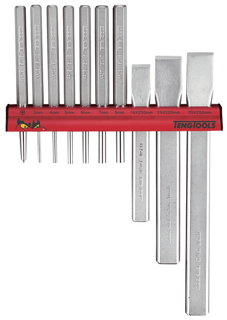 Punch and Chisel Set 10pcs Wall Rack