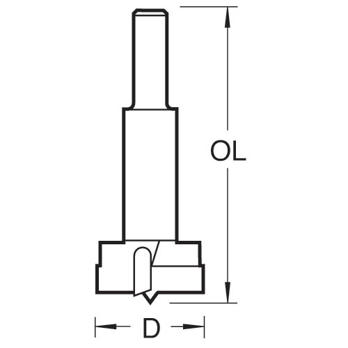 Lip and spur two wing bit 25mm diameter  (1004/25TC)