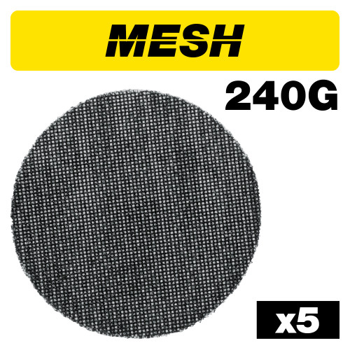 Mesh Random Orbital Sanding Disc 5pc 150mm 240 grit (AB/150/240M)