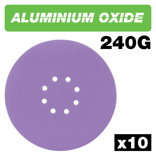 Aluminium Oxide Random Orbital Sanding Disc 240 Grit 225mm 10pc (AB/225/240A)