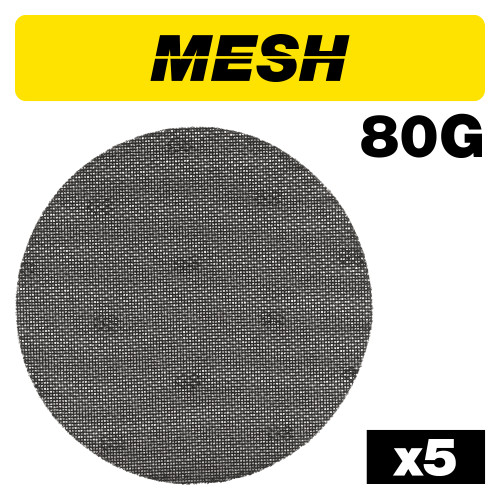 Mesh Random Orbital Sanding Disc 5pc 225mm 80 grit (AB/225/80M)