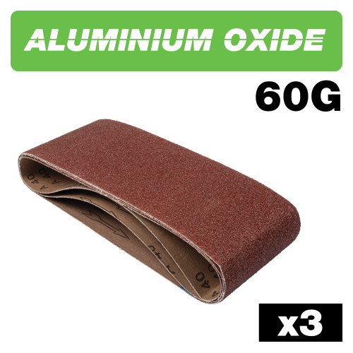 Aluminium Oxide Sanding Belt 60 Grit 100mm x 610mm 3pc (AB/B100/60A)