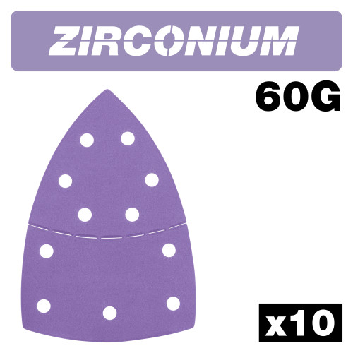 Zirconium Detail sanding sheet 10pc 102mm x 151mm 60 grit (AB/DET/60Z)