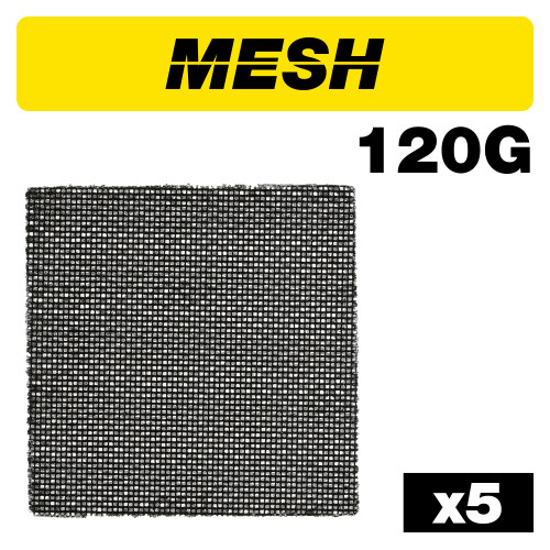 Mesh 1/4 Sanding Sheet 5pc 115mm x 115mm 120 grit (AB/QTR/120M)