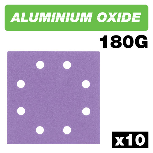 Aluminium Oxide 1/4 Sheet Sanding Sheet 180 Grit 114mm x 110mm 10pc (AB/QTR/180A)