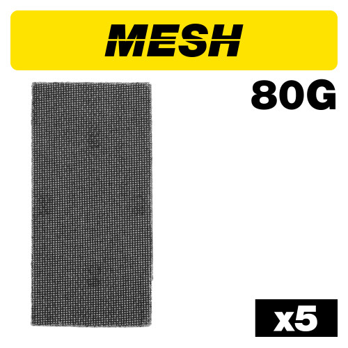 Mesh 1/3 Sheet Sanding Sheet 5pc 93mm x 190mm 80 grit (AB/THD/80M)