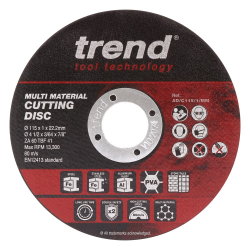 4‚ÅÑ‚Äù (115mm) x 2.5mm Multi-Material Cutting Discs, 10 Pack (AD/C115/1/MM)
