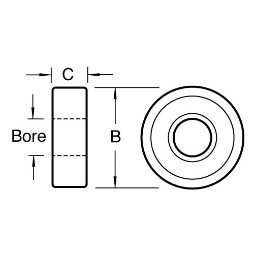 Bearing 3/8" diameter 3/16" bore (B95A)