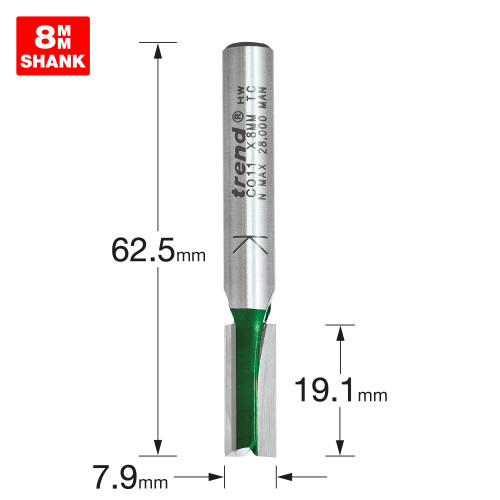 Two Flute Cutter 7.9mm diameter (C011X8MMTC)