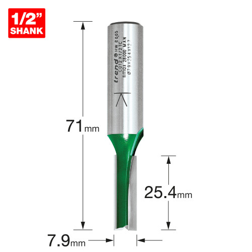 Two Flute Cutter 7.9mm diameter (C012X1/2TC)