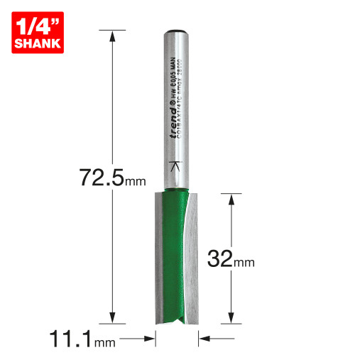 Two Flute Cutter 11.1mm diameter (C018AX1/4TC)