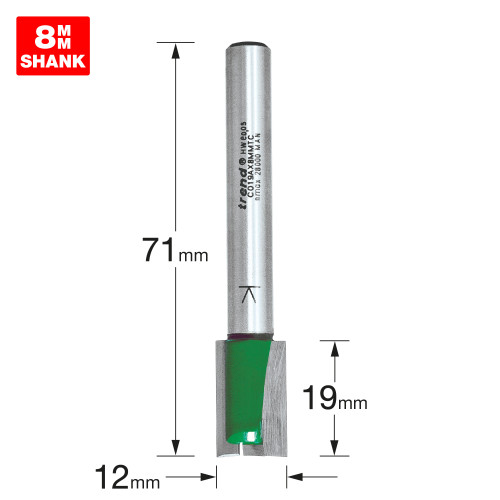 Two Flute Cutter 12mm diameter (C019AX8MMTC)