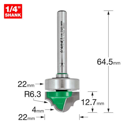 Broken ogee 4mm radius (C111X1/4TC)