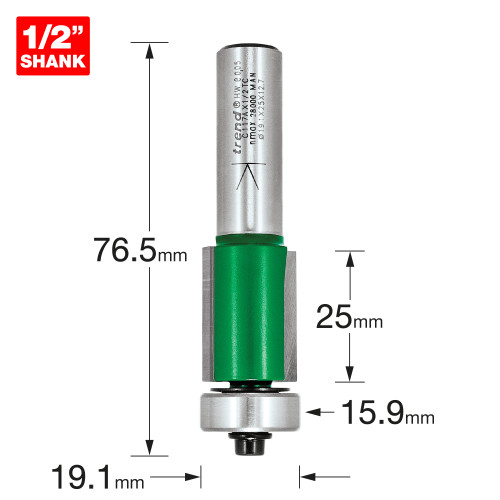 Guided trimmer 19.1mm diameter  (C117AX1/2TC)