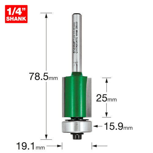 Guided trimmer 19.1mm diameter  (C117AX1/4TC)