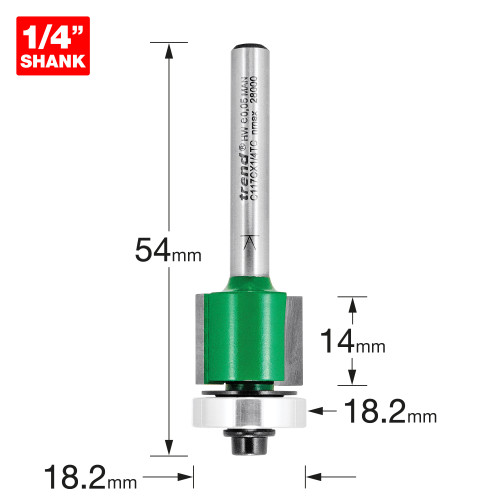 Guided trimmer 18.2mm diameter  (C117CX1/4TC)