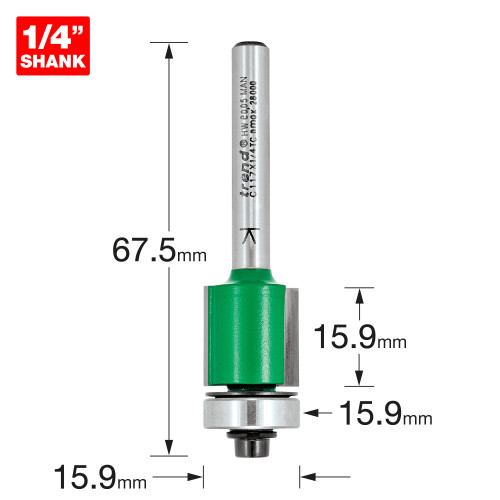 Guided trimmer 15.9mm diameter  (C117X1/4TC)