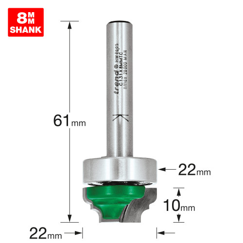 Broken ogee 2.4mm radius (C131X8MMTC)