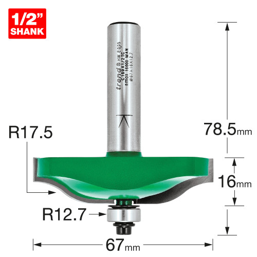 Bearing guided ogee panel 17.5mm radius (C169X1/2TC)