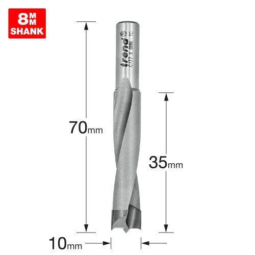 Dowel drill 10mm diameter x 35mm (C177X8MMTC)