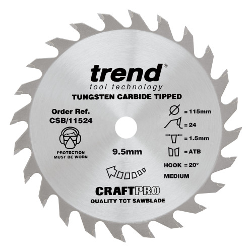 Craft saw blade 115 x 24 teeth x 9.5mm  (CSB/11524)