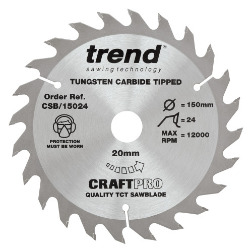 Craft saw blade 150mm x 24 teeth x 20mm  (CSB/15024)