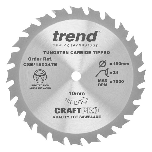 Craft saw blade 150 x 24 teeth x 10 thin  (CSB/15024TB)