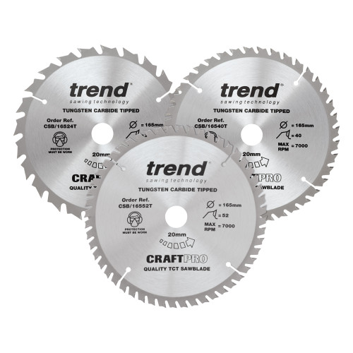 165mm diameter Craft saw blade triple pack (CSB/165/3PK/B)