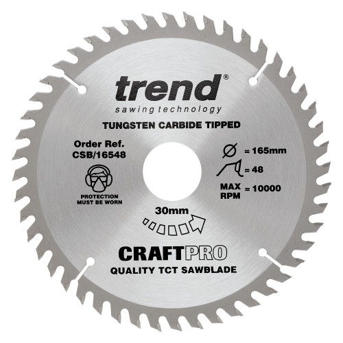 Craft saw blade 165mm x 48 teeth x 30mm  (CSB/16548)