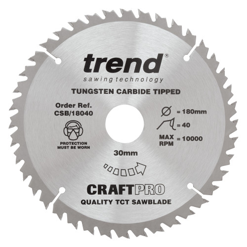 Craft saw blade 180mm x 40 teeth x 30mm  (CSB/18040)