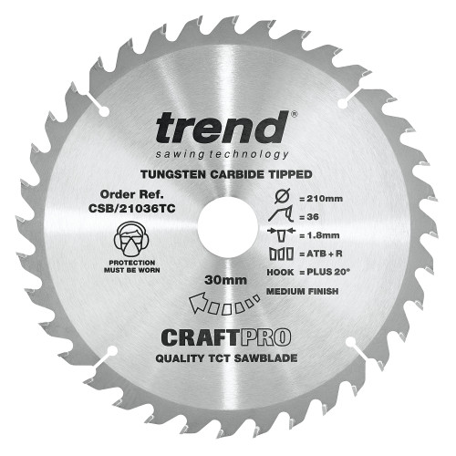 Craft saw blade 210mm x 36 teeth x 30 x 1.8 for DCS7485 (CSB/21036TC)