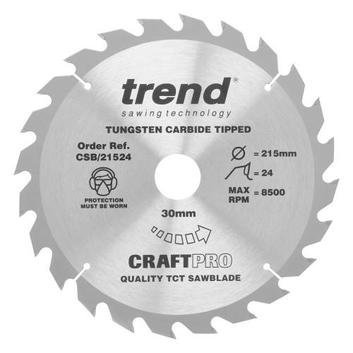 Craft saw blade 215mm x 24 teeth x 30mm  (CSB/21524)