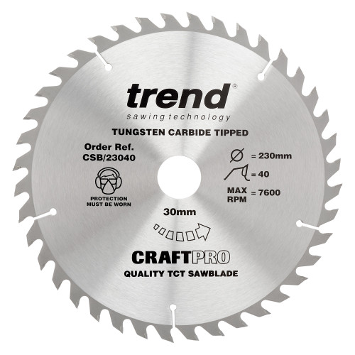 Craft saw blade 230mm x 40 teeth x 30mm  (CSB/23040)