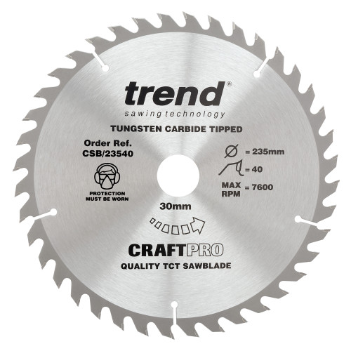Craft saw blade 235mm x 40 teeth x 30mm  (CSB/23540)