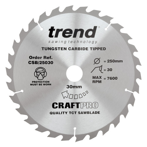 Craft saw blade 250mm x 30 teeth x 30mm  (CSB/25030)