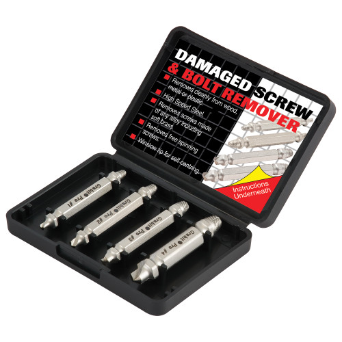 Trend Grabit Screw Extractor Set - 4 piece set for removing damaged screws and bolts from 4mm to 8mm diameter (GRAB/SE2/SET)