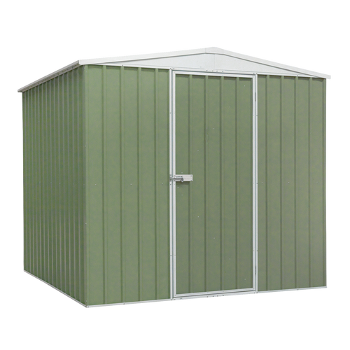 Dellonda Galvanised Steel Metal Garden/Outdoor/Storage Shed, 7.5FT x 7.5FT, Apex Style Roof - Green - DG115