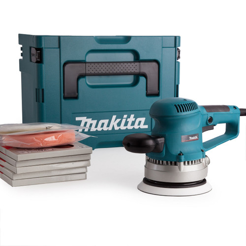 Makita BO6030 6 inch/150mm Random Orbital Sander with 53 Accessories (240V)